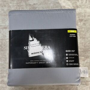 Simply Vera Wang Supima Cotton Sheet 600 thread count Set - Periwinkle